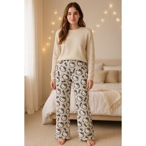 Y2K Hello Kitty Candy Cane Print Cozy Pajama Pants Forever 21 Size S